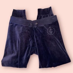 juicy couture velour pants navy size xs bling vintage